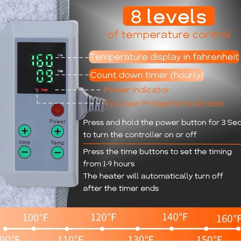 Foldable Space Heater with Temperature Control - Picture 2 of 5